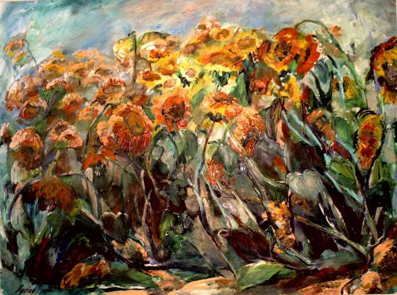 Romanian field painted in oils