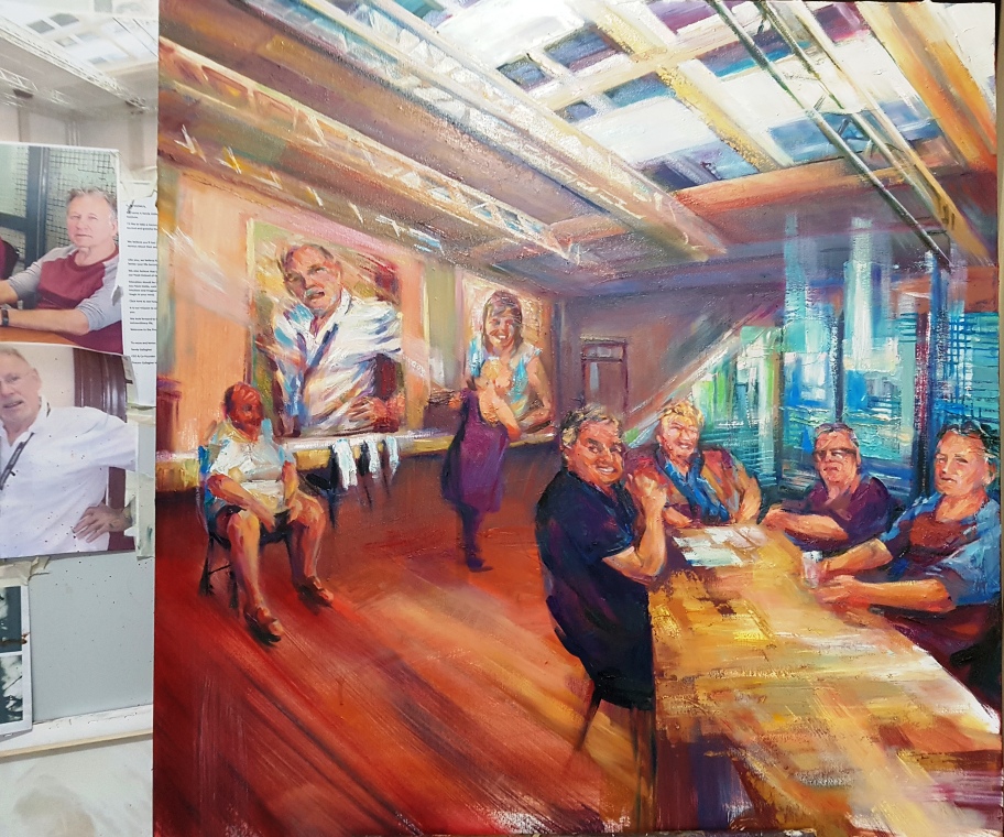 Abstract commission concept painted in oils