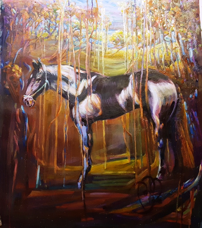 Horse concept painted in oils