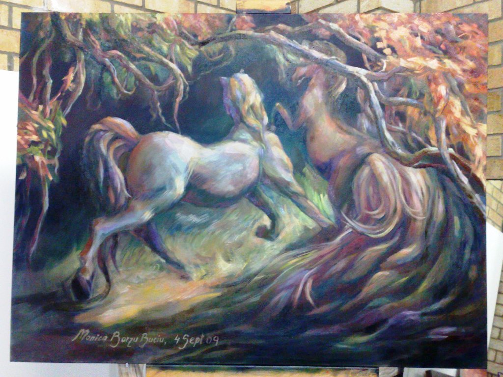 Commissioned painting of a horse named Iudi